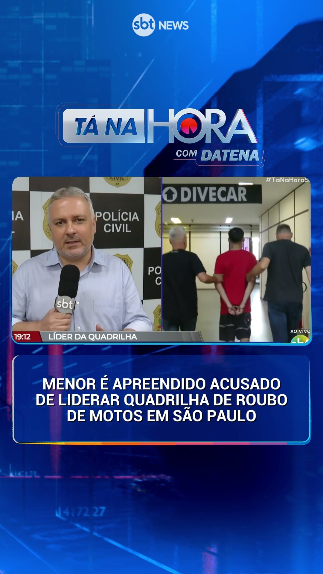 Menor é detido suspeito de liderar quadrilha de roubos de motos | Tá na Hora (12/12/24)