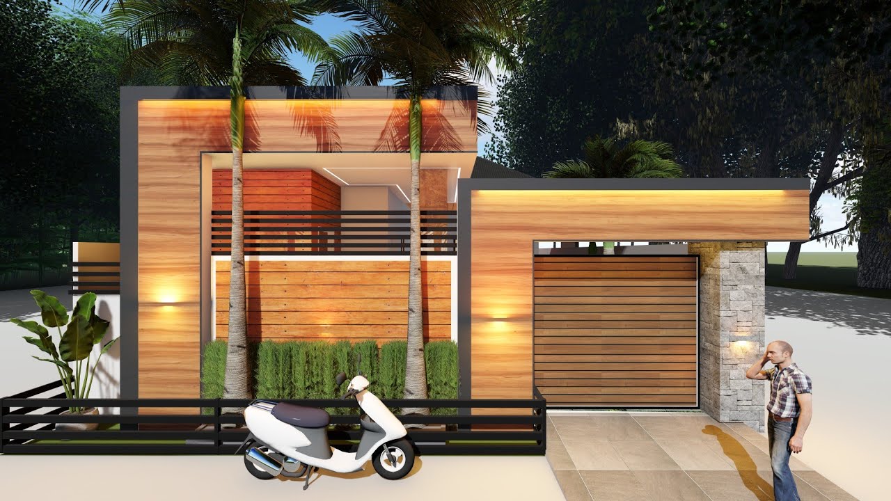 Luxury Modern Small House with Warm Night Lighting | Tropical Contemporary Home Design