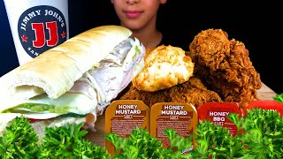 Asmr Jimmy Johns Turkey Avocado Sandwich And Texas Churchs Crispy Y Chicken A.e Asmr