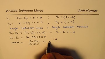 Determine Angle Between The Lines in Cartesian Form VECTORS MCV4U Test - EDEXCEL - GCSE