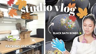 Getting Ready for Fall: making black bath bombs, soap studio updates, new branding sneak peak