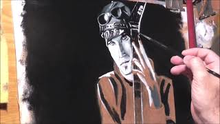 Alexi Laiho oil painting on paper,portraid of a great artist!