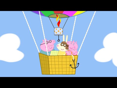 Peppa Pig And Family Ride A Hot Air Balloon!