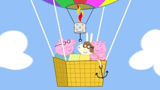 Peppa Pig And Family Ride A Hot Air Balloon!