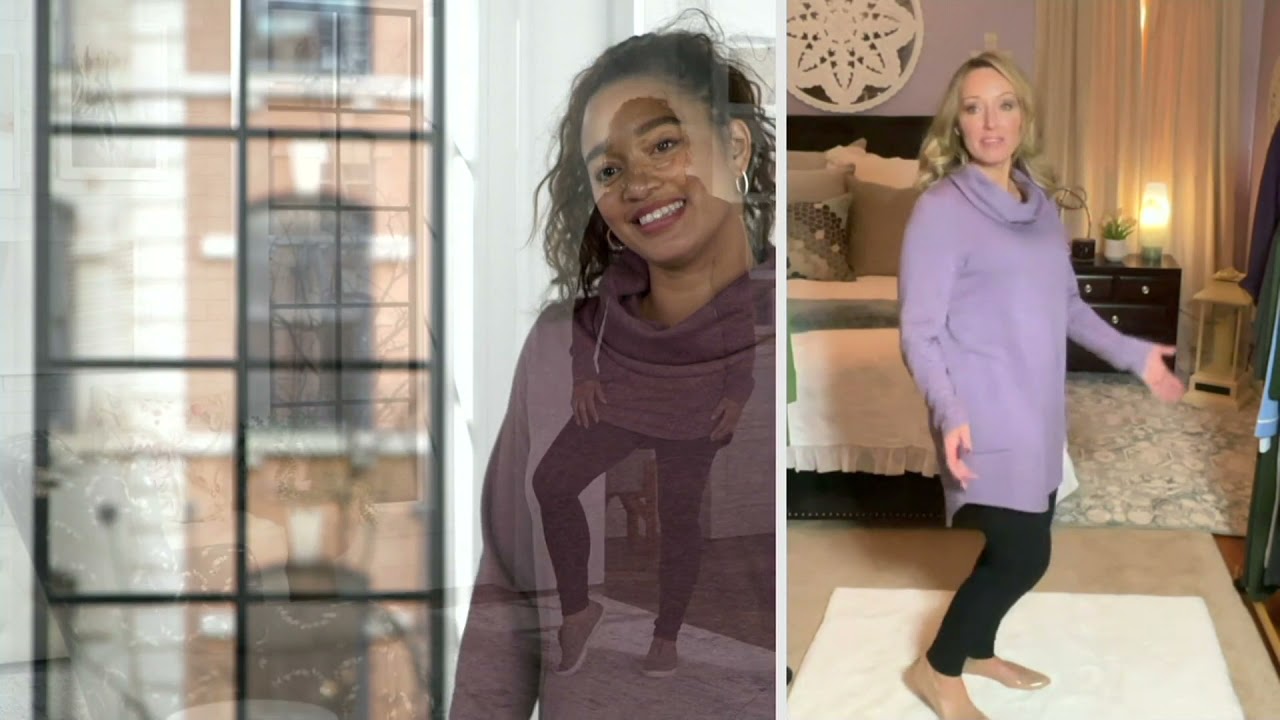 Carole Hochman French Terry Cowl Neck Tunic and Legging Set on QVC