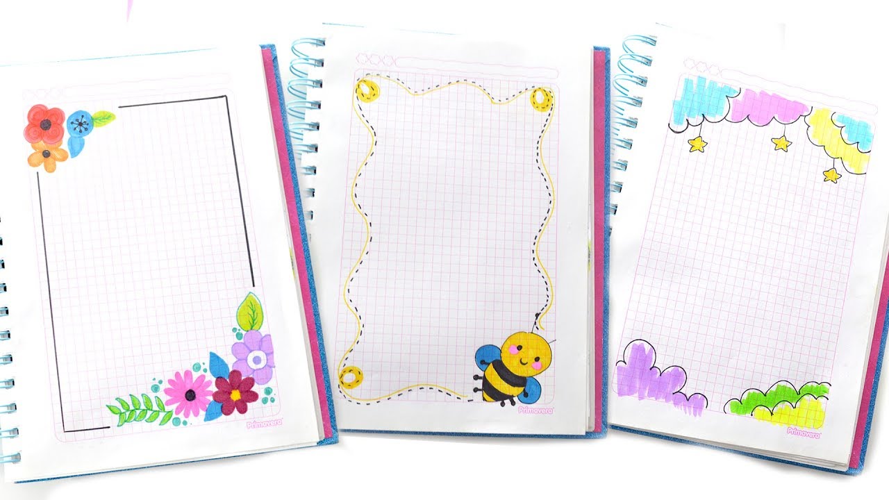 Ideas Para Marcar Los Cuadernos Con Margenes Bordes Para Cuadernos