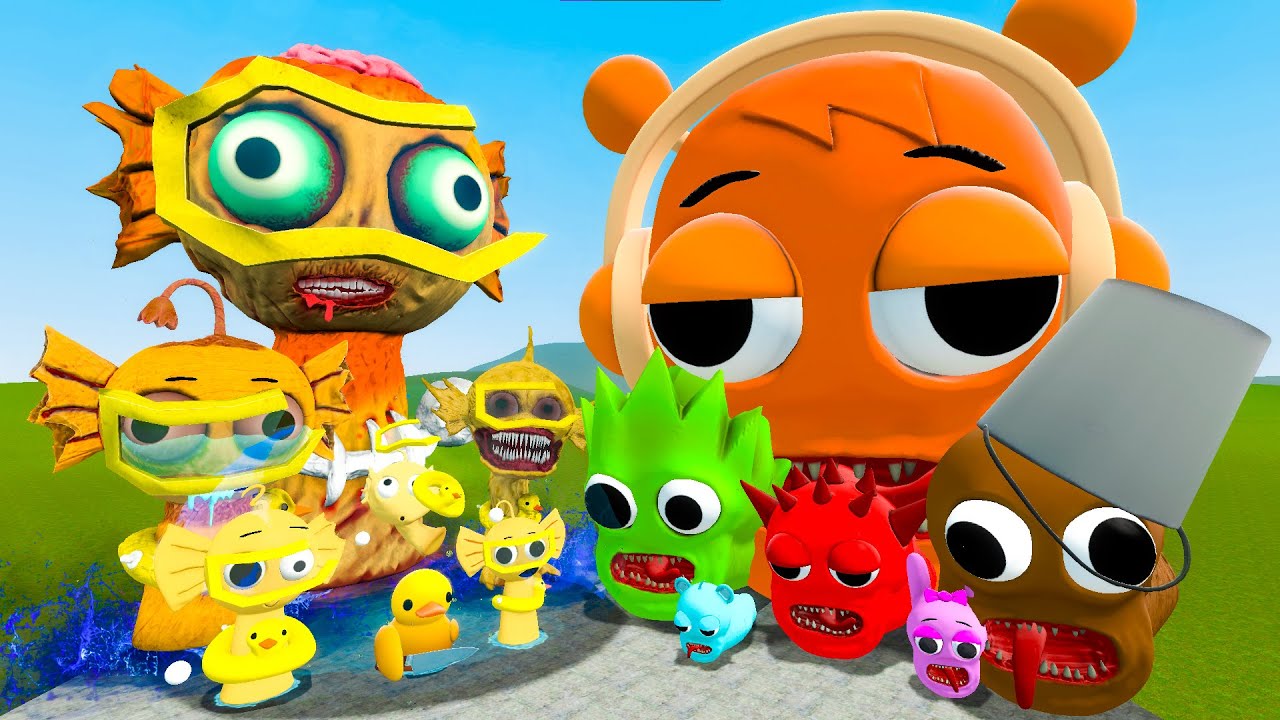 ALL BAILEY SPRUNKI FAMILY VS ALL SPRUNKI EATER MONSTER FAMILY In Garry's Mod!