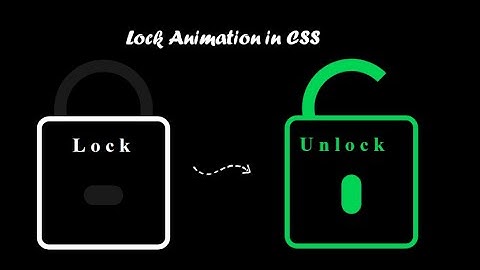 Lock🔒 and Unlock 🔓 animation only HTMl & CSS || @MVMaster006