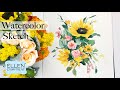 Watercolor Flowers Sketch- Sunday Short