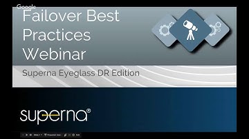 Superna Eyeglass Failover Best practise Live Webinar