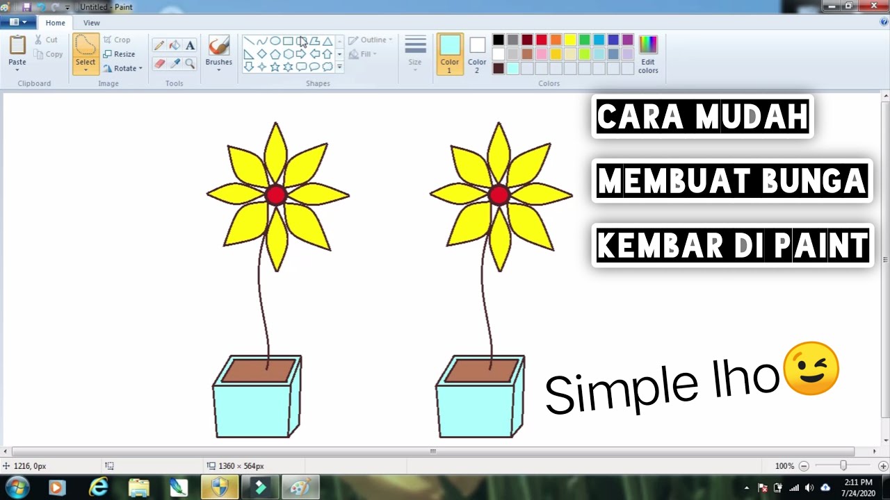 Cara Mudah Menggambar Bunga Matahari Di Ms Paint Drawing Flower In Ms Paint Youtube Cara Mudah Menggambar Bunga Matahari Di Ms Paint Drawing Flower In Ms Paint Youtube