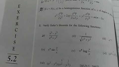 chapter 5 partial differentiation Exercise 5.2 lecture (19)