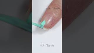 Easy Orange, Mint and White Abstract Negative Space Nail Art Tutorial #shorts