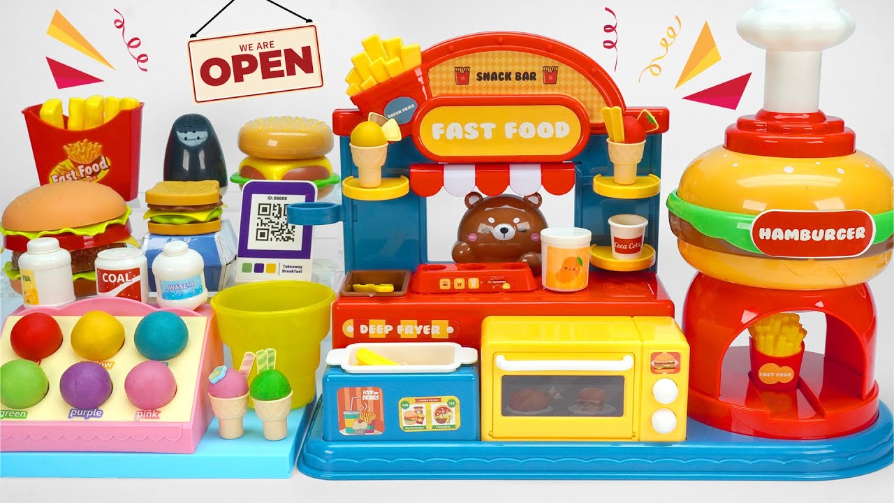 Satisfying Unboxing Sweet Food Toys  플레이도 무지개 아이스크림 ASMR