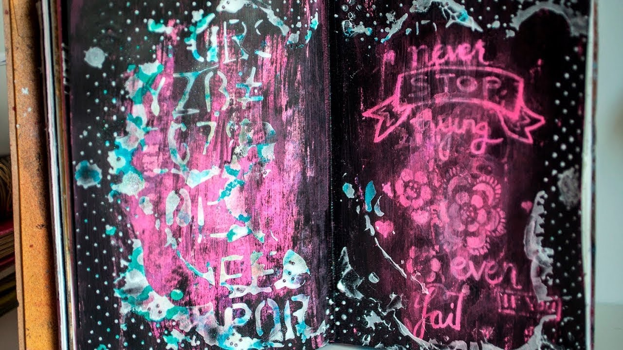 Mixed Media Art Journal Tutorial - Page #14 - YouTube