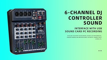 Depusheng T6 Audio Mixer 6-CHANNEL Sound Controller Interface with USB for PC Recording Streaming