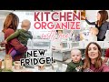 *NEW* Organizing the Kitchen Cabinets | & New Fridge is Here! Motivation for 2021 | Kendra Atkins