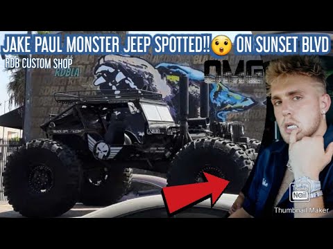 JAKE PAUL MONSTER JEEP SPOTTED!!?ON SUNSET BLVD AT RDB CUSTOM SHOP! & BEVERLY HILLS WILD EXOTICS