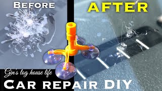 【簡単】飛び石フロントガラス補修・net評価高いの使ってみたCar repair