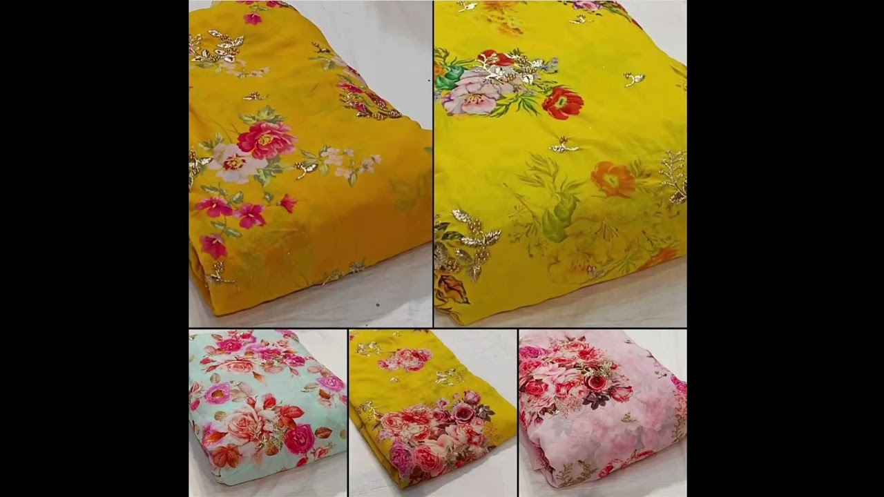 Georgette embroidery &print suit design 💞|| 