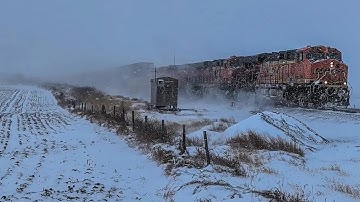 BNSF Z RIPS through Blizzard at Notch 8!