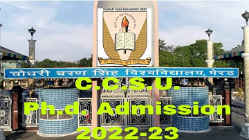 Chaudhary charan singh University phd admission 2023 important information