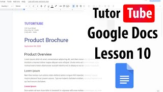 Google Docs Tutorial - Lesson 10 - Paint Format Options Profile