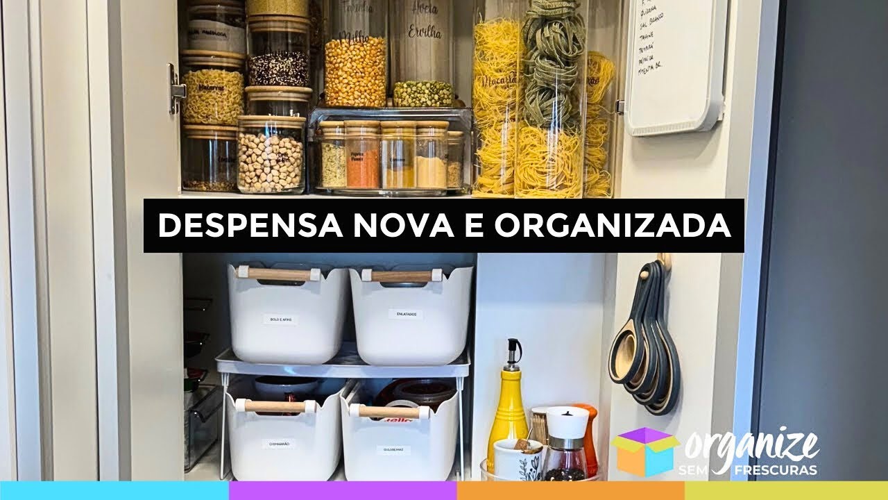 ORGANIZE COMIGO: MINHA DESPENSA ORGANIZADA E DE CARA NOVA -DICAS PRÁTICAS E FUNCIONAIS!