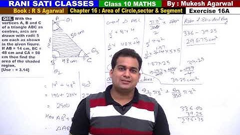 Class 10 Maths (Ex 16A Q65) Area of Circle,Sector & Segment (RS Aggarwal 2019)