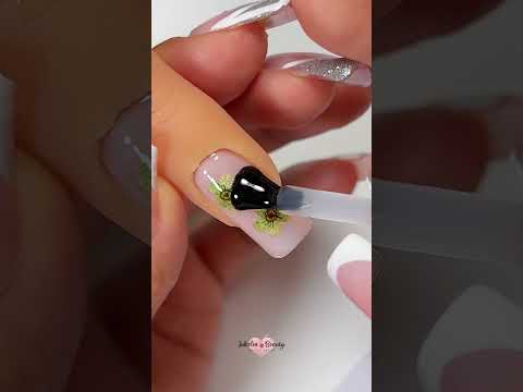 💕Encapsulado En Uñas De Flores Secas/ Efecto Espejo😍💅
