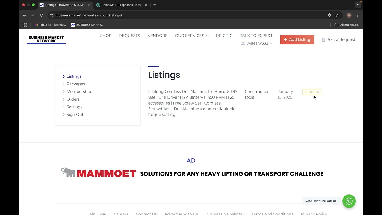 Listing approval and product link