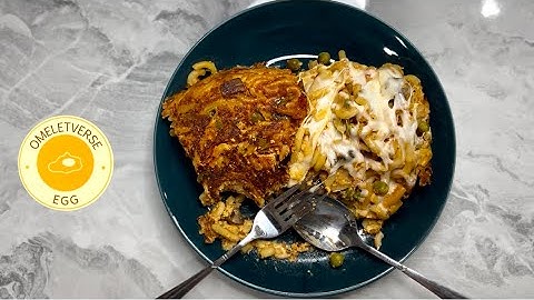 Ultimate Pasta Omelette with Veggies & Cheese #food #eggrecipes #easyresipes 