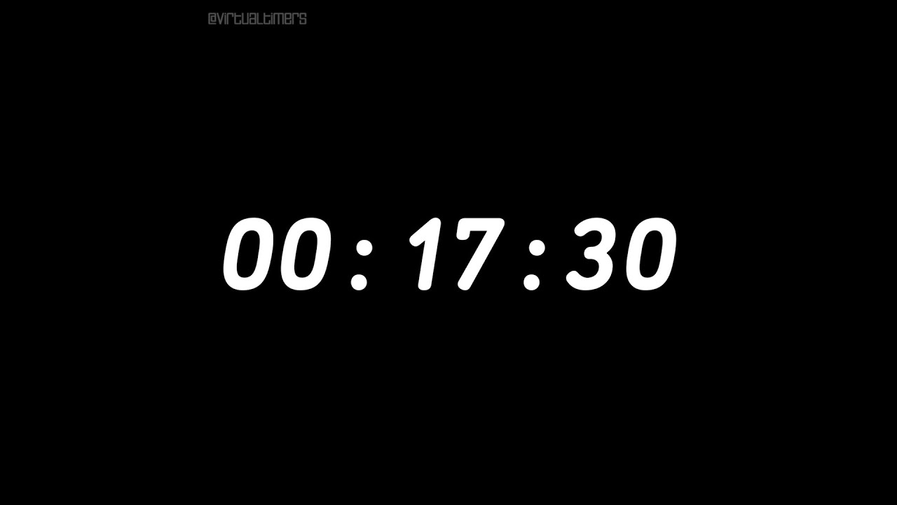 SILENT - 17 Minute and 30 Second Countdown - White Classic with Time Markers / Chapters.
