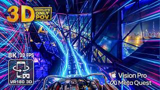 STORM COASTER 3D 🌪️ 8K ultra realistic Dubai Roller Coaster POV 🟥 Quest & Vision Pro Spatial VR180