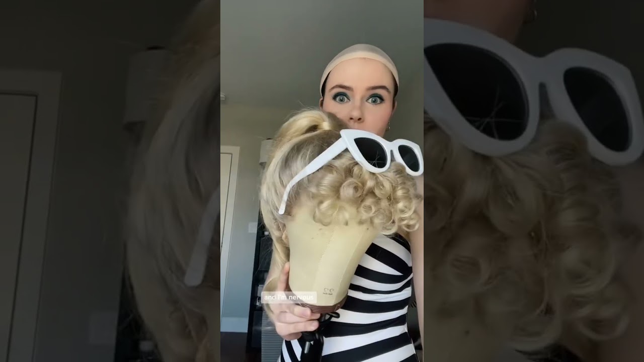 Transforming into 1950s Swimsuit Barbie #grwm #barbie #cosplay
