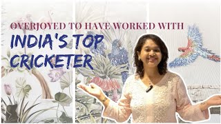 Forest-Themed Luxury Wallpaper For A Cricket Icons Home Hand-Embroidered Masterpiece