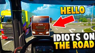 IDIOTS on the road #6 - Funny moments - ETS2 Multiplayer - Server LAG + Snow Mod Players