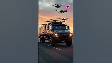 🚛 Futuristic Military Truck with Drones | Next-Level Technology #Shorts