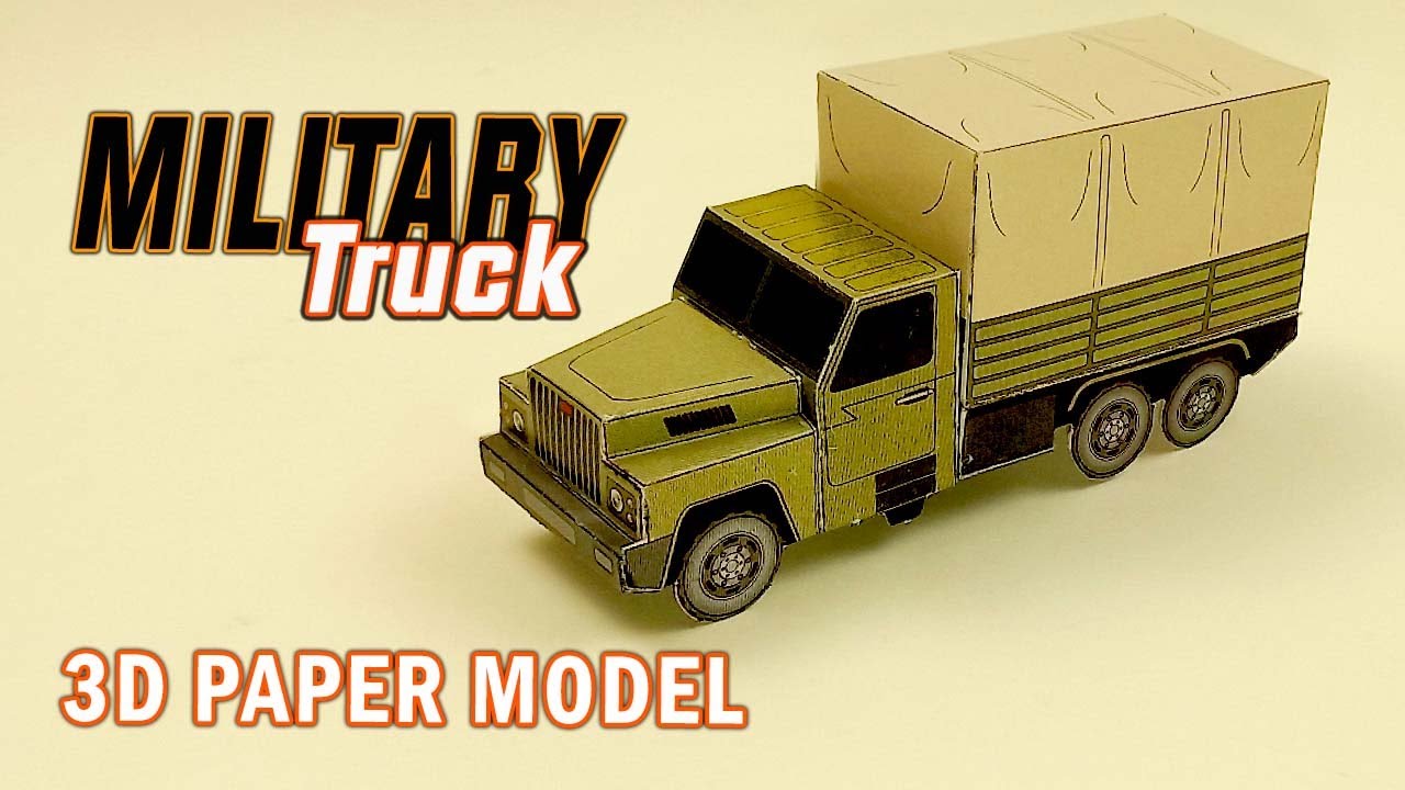 step by step tutorial Easy 3D Paper Model Old Military Truck!