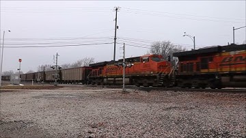BNSF 6085 Leading NB Empty Coal Drag in Lenexa, KS on January 22, 2023