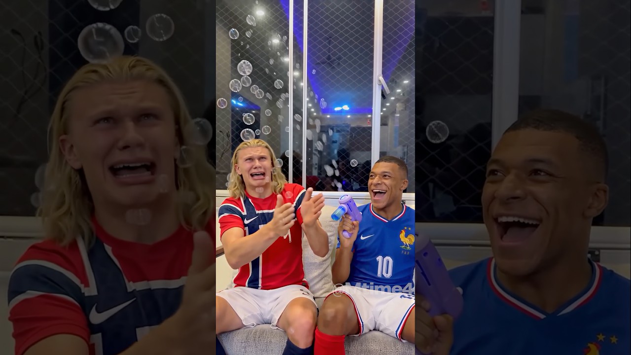 Haaland vs Mbappé: Bubble Edition 😂🫧 #football #haaland #parody