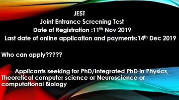 Jest Exam Updates 2019-2020