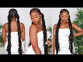LONG Goddess Braided Ponytail (Double) On 4B/C Natural Hair | QUICK Protective Style