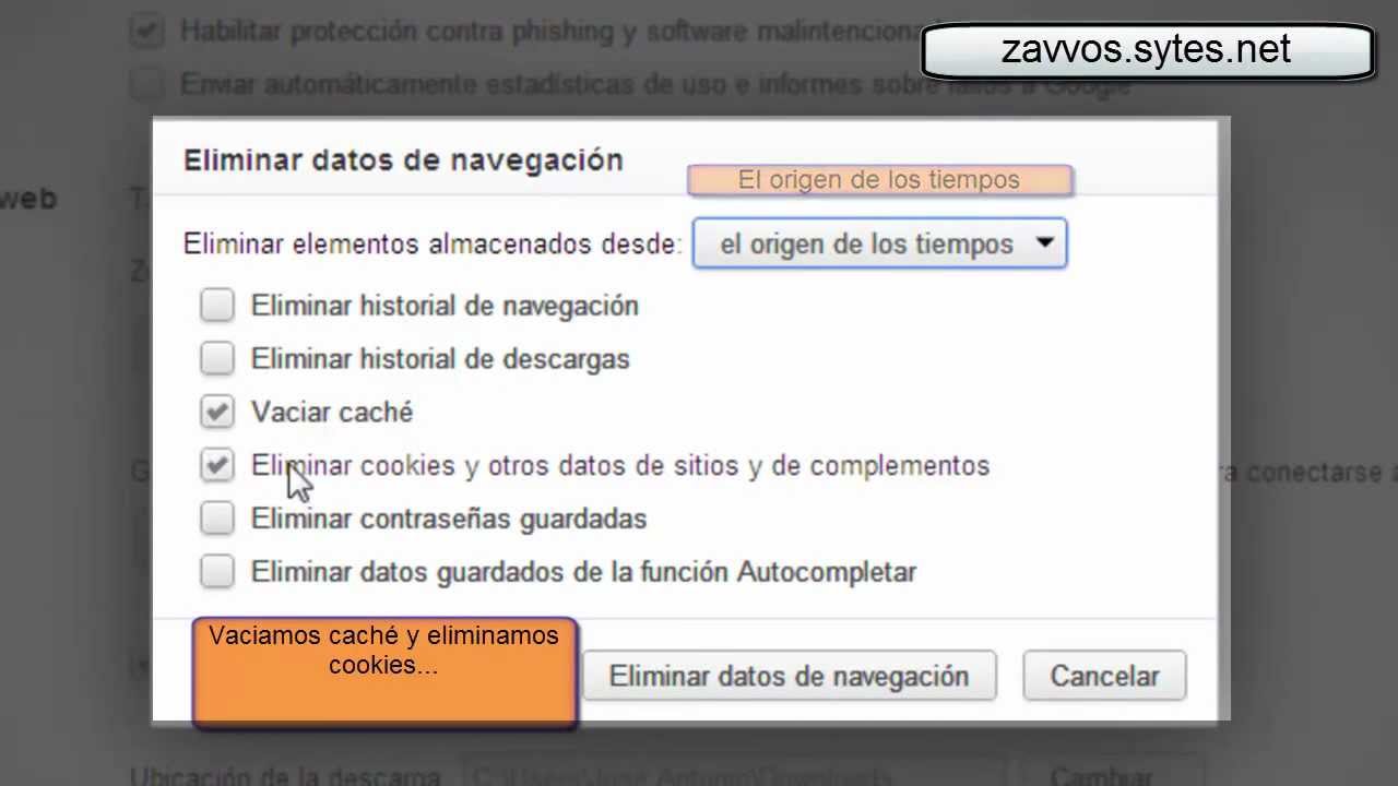 Borrando Sus Cookies Y Cache Con Mac OS Para Google Chrome