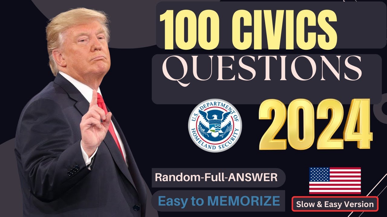 2024 (EASY Answer) USCIS Official 100 Civics Questions & Answers for US ...