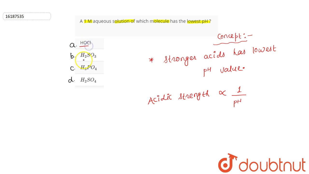 Which Solution Will Have The Lowest Ph