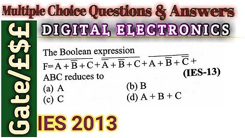 MULTIPLE CHOICE QUESTION ON DIGITAL ELECTRONICS