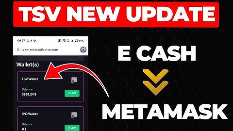 🔥How to Transfer E cash to Metamask || Maturity Withdraw Update || Tsv New Update
