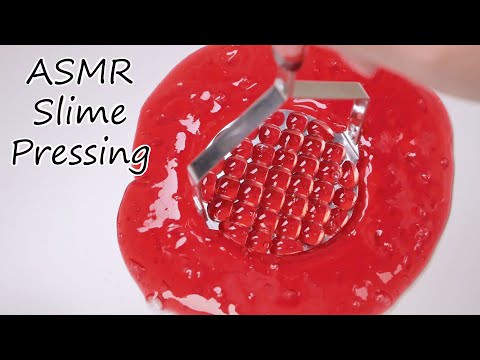 【ASMR】?真っ赤なプレススライムの音フェチ? Red slime pressing (No Talking?)붉은 점액 보도【슬라임・史萊姆】