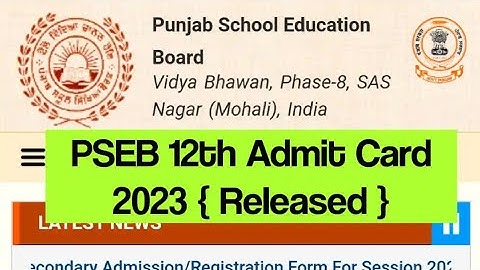 how to download pseb 2023 10,12  admit card